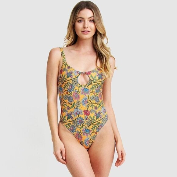 Mossman Australia One Piece Saffron Floral Print Swimsuit Belle - Picture 1 of 10